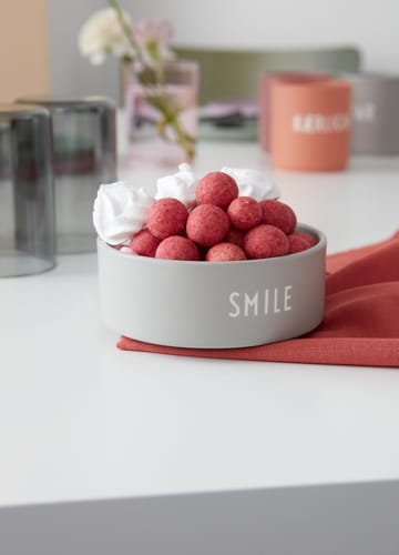 Ciotola da snack Design Letters Ø 12 cm - Smile-grey - Design Letters