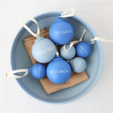 Palline albero di Natale XMAS Stories Ø4 cm 4 pezzi - Cobalt blue-light blue - Design Letters