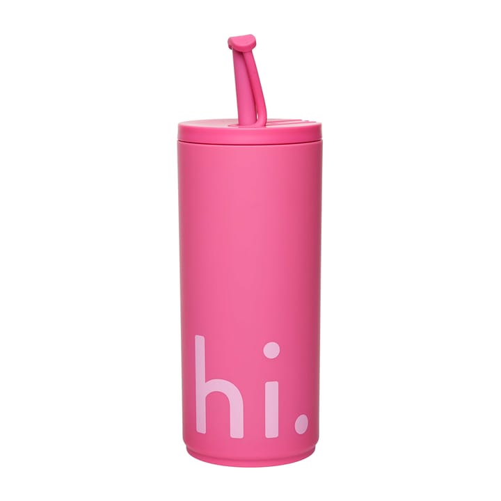 Thermos Travel Life con cannuccia 50 cl, Hi-cherry pink Design Letters