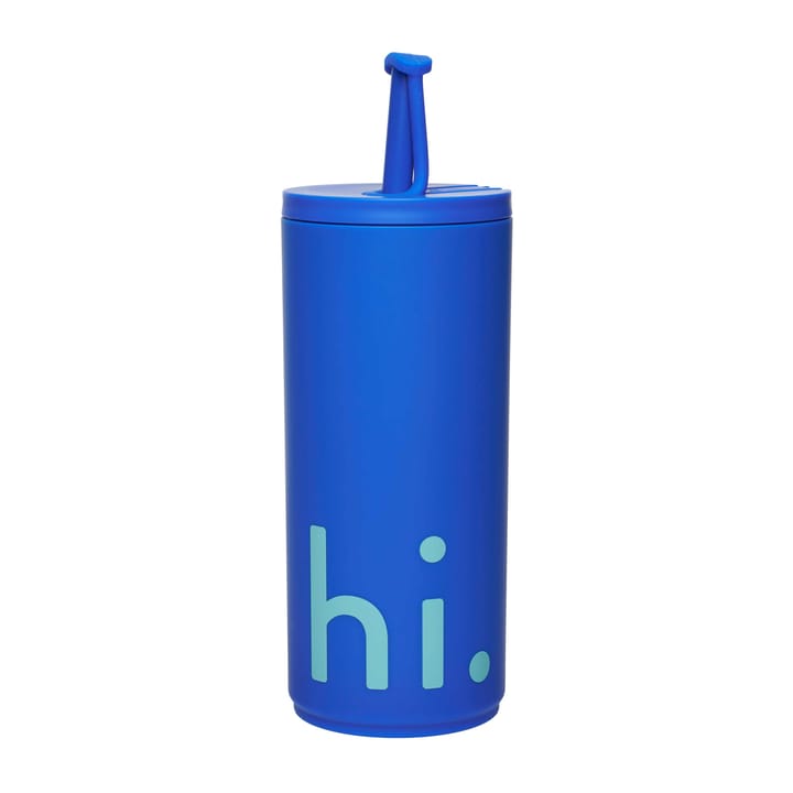 Thermos Travel Life con cannuccia 50 cl, Hi-cobalt blue Design Letters