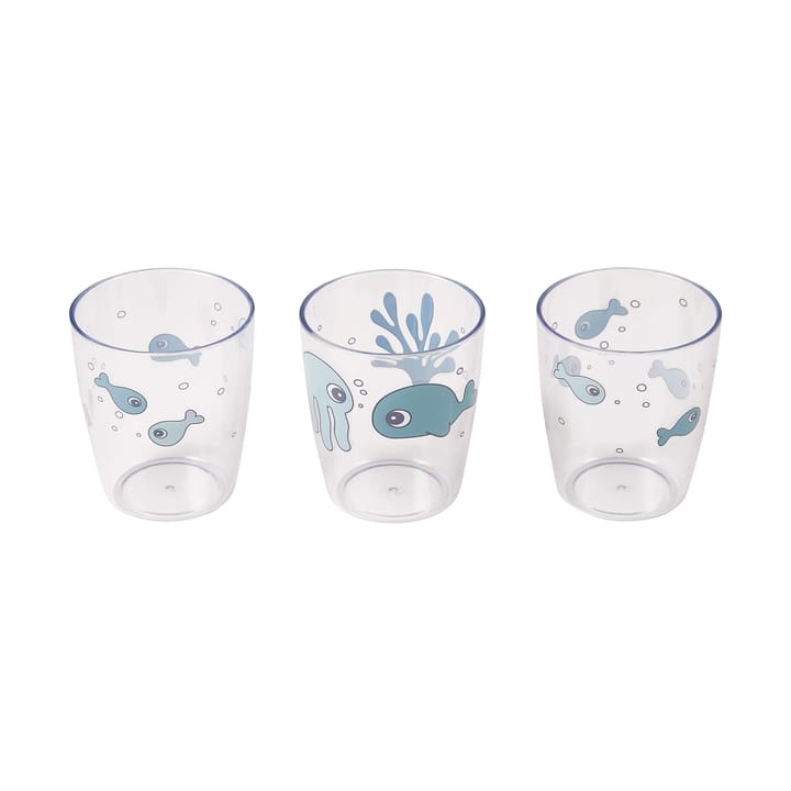 Set bicchieri piccoli Sea Friends 12 cl confezione da 3 - Blu - Done by deer