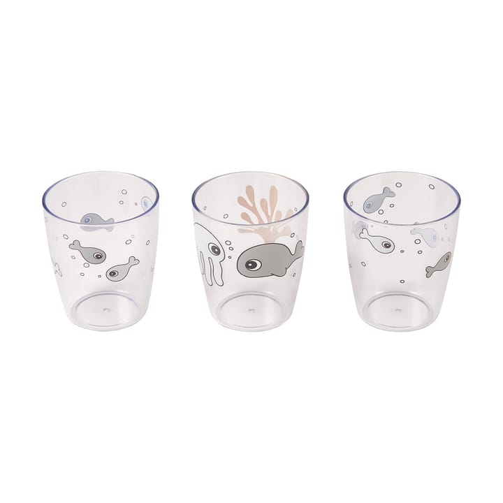 Set bicchieri piccoli Sea Friends 12 cl confezione da 3, Grigio senape Done by deer