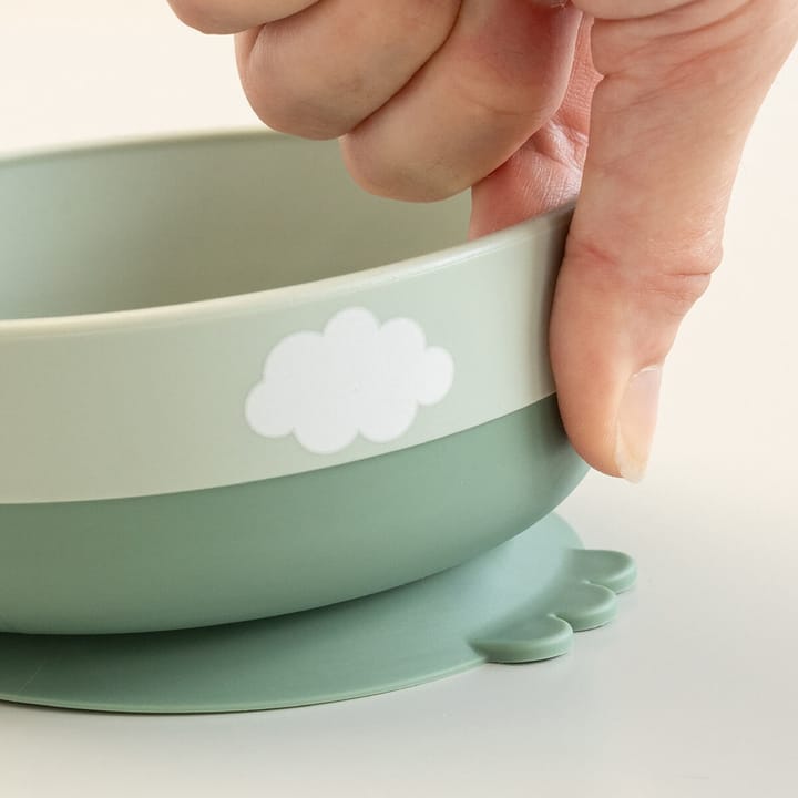 Set da pranzo prime pappe Happy Clouds foodie 3 pezzi, Verde Done by deer