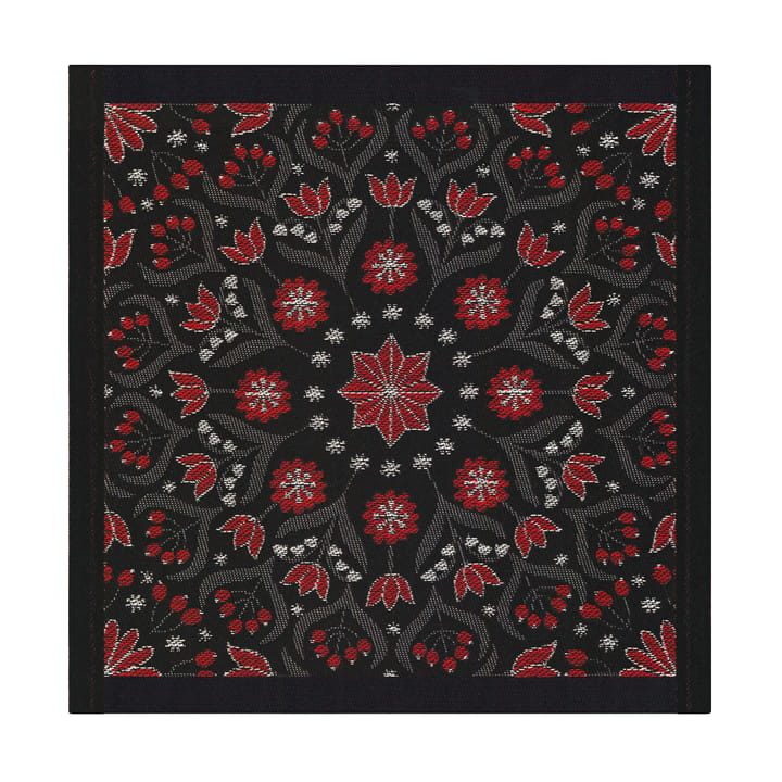 Tovagliolo di Natale Bettys 35x35 cm - Rosso-nero - Ekelund Linneväveri