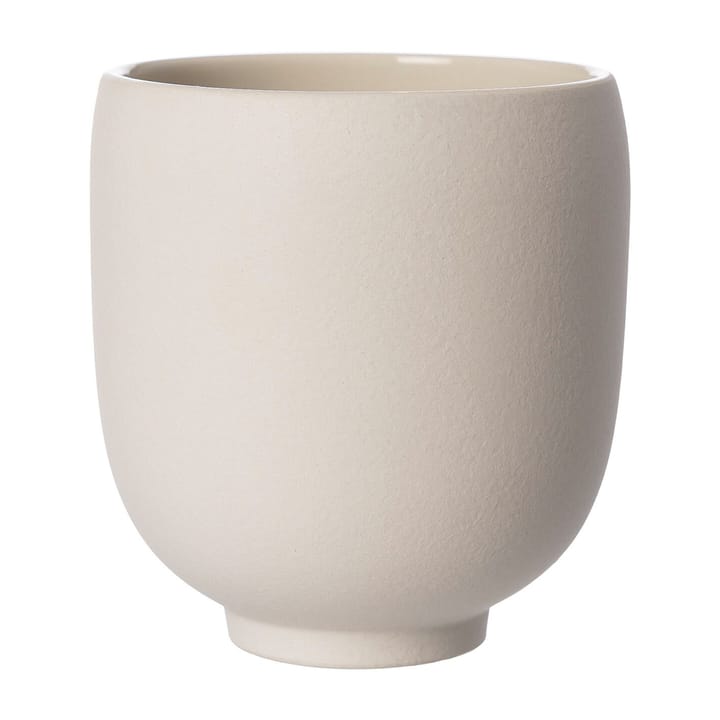 Vaso da fiori Ernst con base, bianco naturale - alt. 15 cm, Ø 14 cm - ERNST