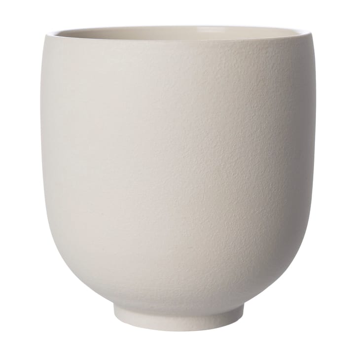 Vaso da fiori Ernst con base, bianco naturale - alt. 21 cm, Ø 20 cm - ERNST