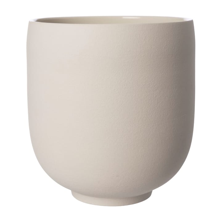 Vaso da fiori Ernst con base, bianco naturale - alt. 28 cm, Ø 26 cm - ERNST