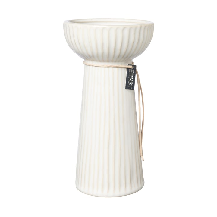 Vaso per bulbi Ernst scanalato 19 cm - Bianco naturale - ERNST