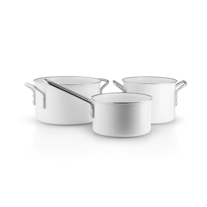 Set di pentole antiaderenti in ceramica Eva Trio White Line 3 pezzi - Acciaio inox - Eva Solo