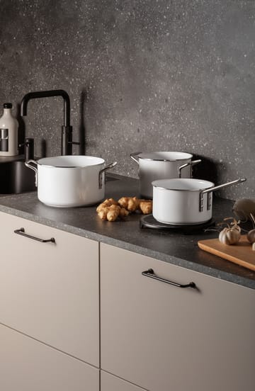 Set di pentole antiaderenti in ceramica Eva Trio White Line 3 pezzi - Acciaio inox - Eva Solo