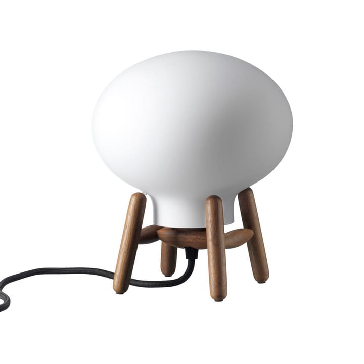 Lampada da tavolo mini U6 Hiti - Vetro opale-noce naturale laccato - FDB Møbler