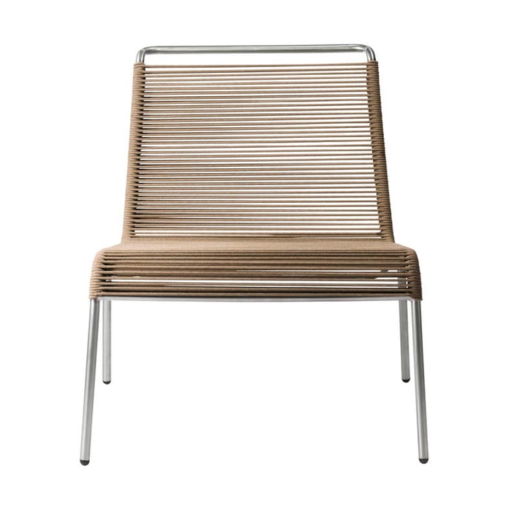 Poltrona Lounge M20L Teglgaard Cord Chair - Marrone misto-acciaio inossidabile - FDB Møbler