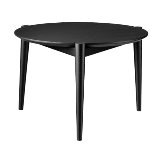 Tavolino da salotto Søs D102 Ø55 cm, Rovere verniciata di nero FDB Møbler