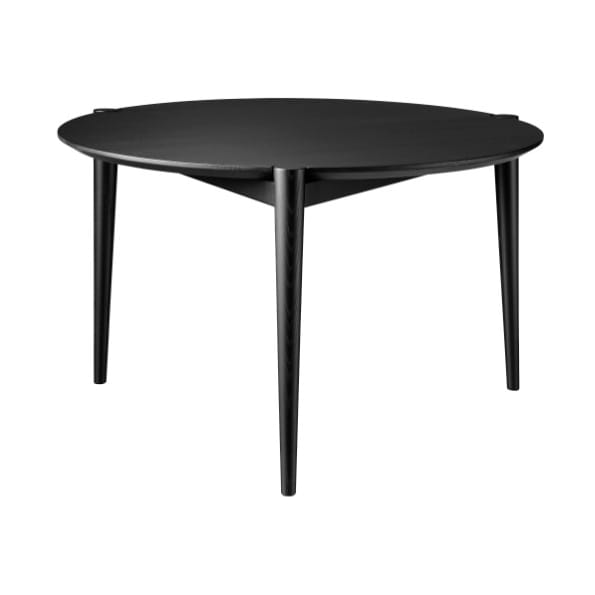 Tavolino da salotto Søs D102 Ø70 cm, Rovere verniciato di nero FDB Møbler