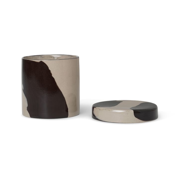 Barattolo Inlay Ø 9,8 cm, Sand-brown ferm LIVING