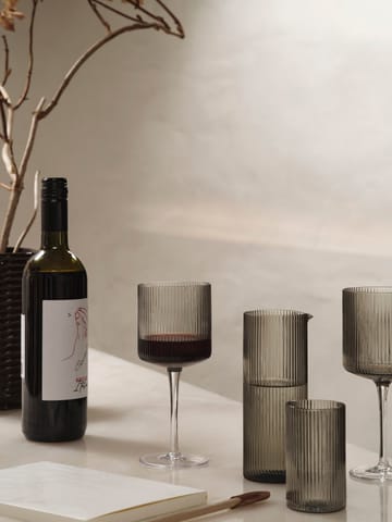 Bicchiere vino rosso Ripple 32,5 cl confezione da 2 - Smoked grey - ferm LIVING