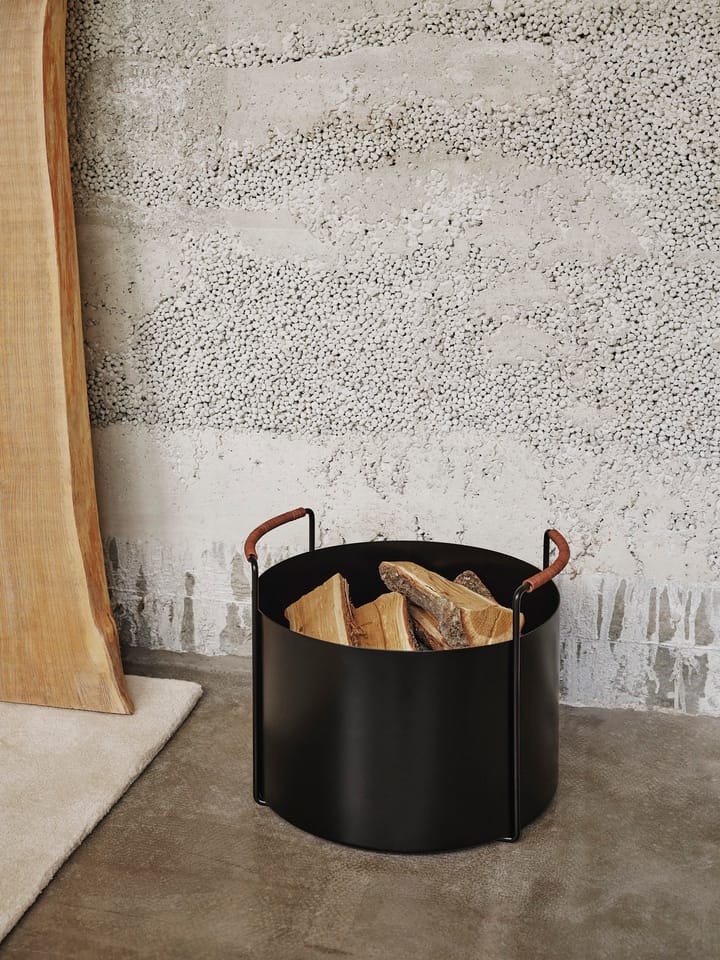 Cestino in legno Port - Black - ferm LIVING