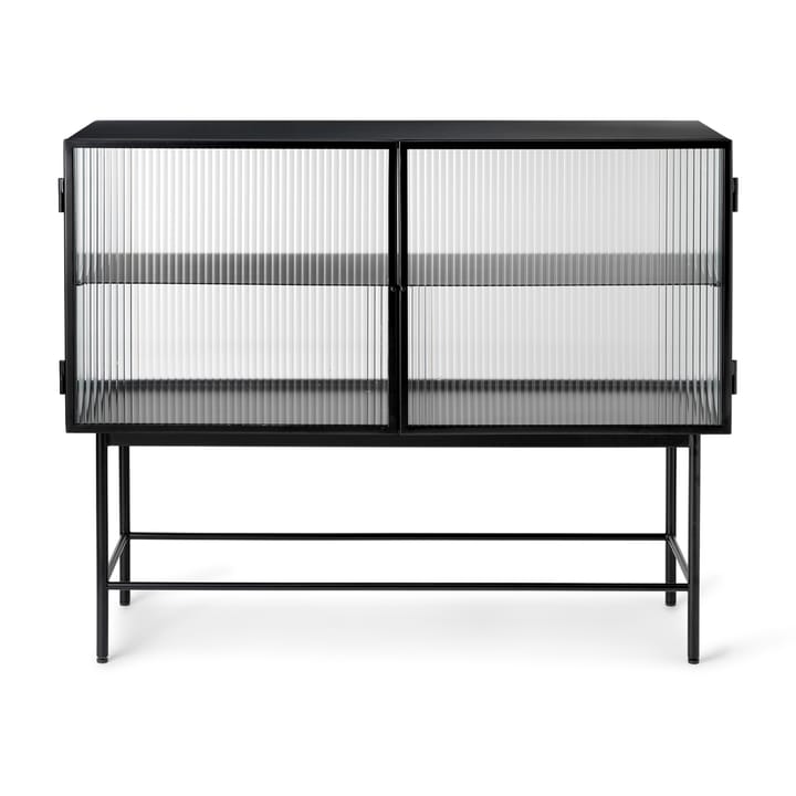 Credenza Haze, Nera, vetro ondulato ferm LIVING