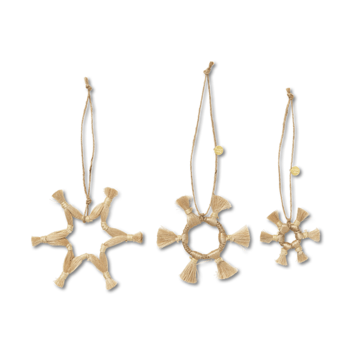 Decorazione natalizia Ferm Living Jute Stars 3 pezzi - Natural - ferm LIVING