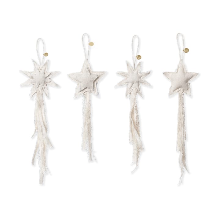 Decorazione natalizia Vela Star Ornaments, 4 pezzi - Colore naturale - ferm LIVING