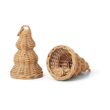 Decorazione per albero Braided Bell Baubles confezione da 2 - Natural - ferm LIVING