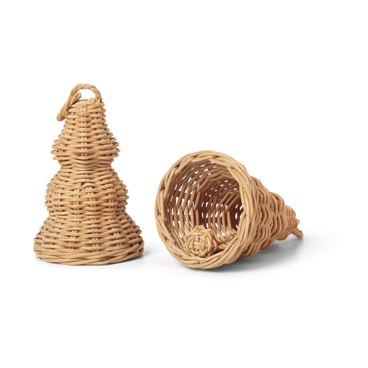 Decorazione per albero Braided Bell Baubles confezione da 2 - Natural - ferm LIVING