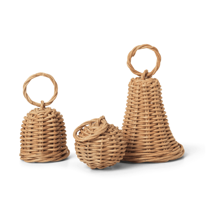 Decorazione per albero Braided Bell Baubles confezione da 3 - Natural - ferm LIVING