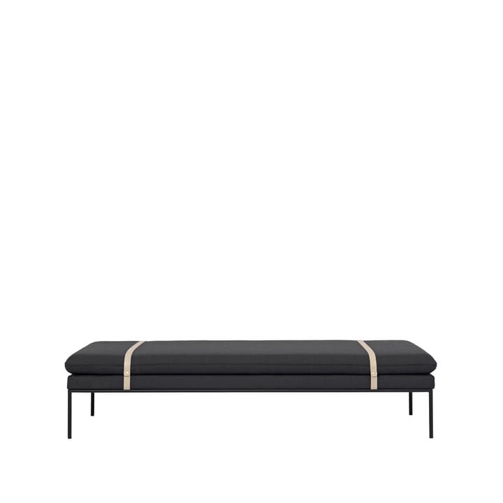 Divano Turn - Tessuto fiord by kvadrat dark grey, supporto nero - Ferm LIVING