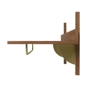 Mensola con asta appendiabiti Sector 37x87 cm - Smoked Oak, brass - ferm LIVING