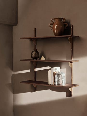 Mensola Sector triple wide - Smoked Oak, brass - ferm LIVING