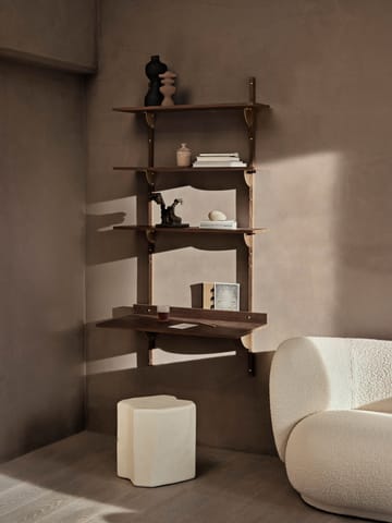 Mensola Sector triple wide - Smoked Oak, brass - ferm LIVING