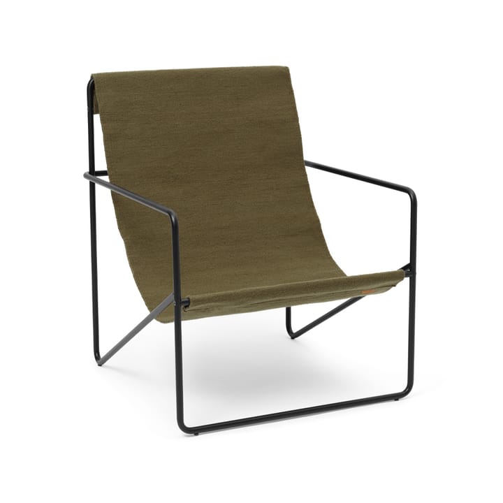 Poltrona lounge Desert - Olive, telaio nera - Ferm LIVING