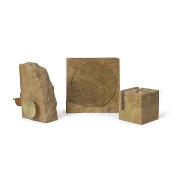 Portamatite Klint 9x9 cm - Beige travertin - ferm LIVING