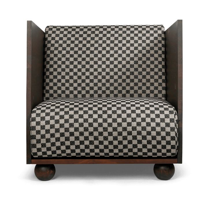 Rum Lounge Chair Check, Scuro Macchiato-Sabbia-Nero ferm LIVING