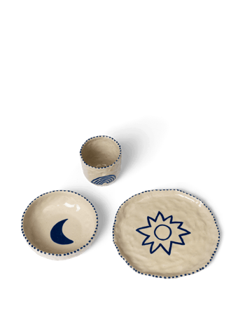 Servizio da tavola per bambini Naive 3 pezzi - Deep blue - ferm LIVING