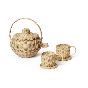 Servizio da tè Rattan 3 pezzi - Natural - ferm LIVING