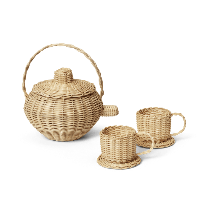 Servizio da tè Rattan 3 pezzi, Natural ferm LIVING