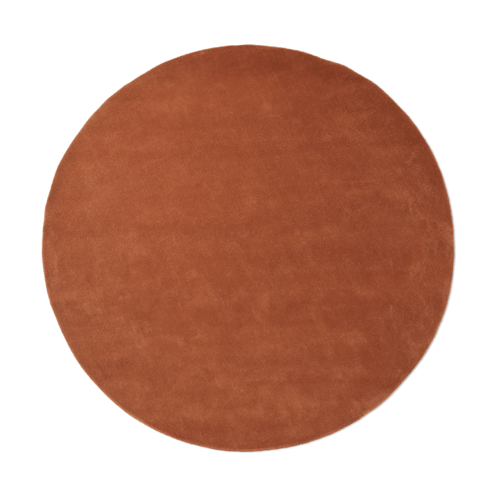 Tappeto a pelo lungo Stille round - Red brown, Ø240 cm - ferm LIVING