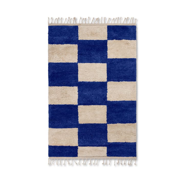 Tappeto Mara - Blu brillante/off-white. l. 120x180 cm - Ferm LIVING