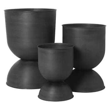 Vaso da fiori Hourglass medio - nero-grigio scuro - ferm LIVING