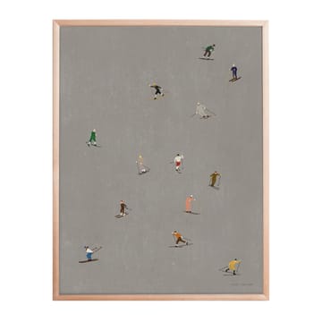 Poster Skiers 40x50 cm - grigio - Fine Little Day