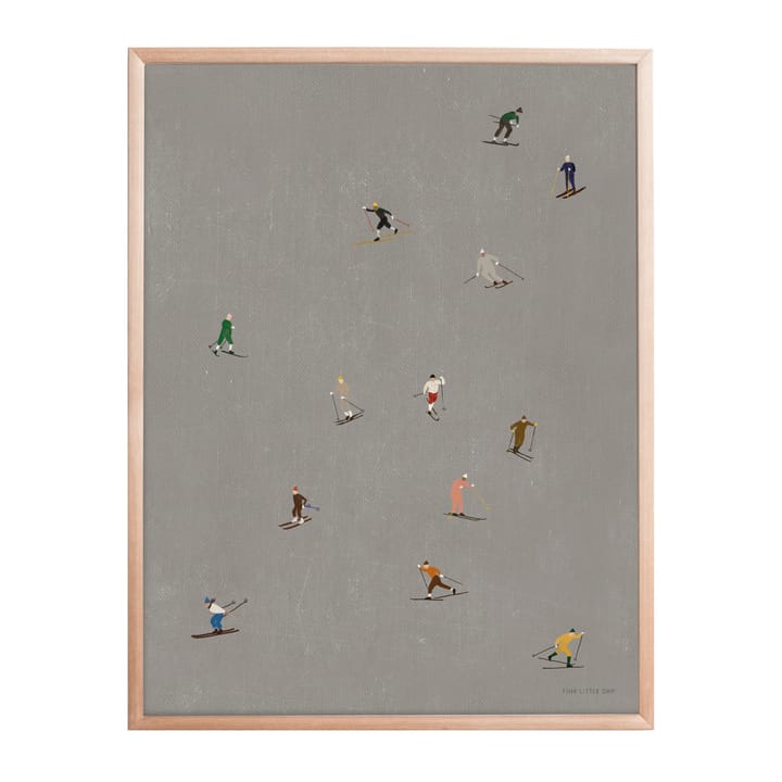 Poster Skiers 40x50 cm, grigio Fine Little Day