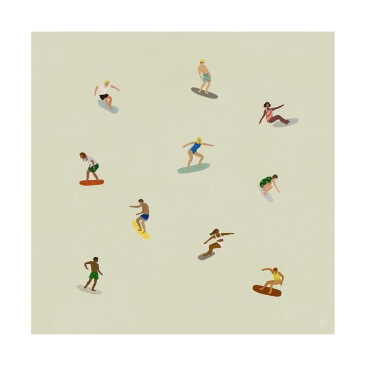 Poster surfers - Beige, 40x40 cm - Fine Little Day