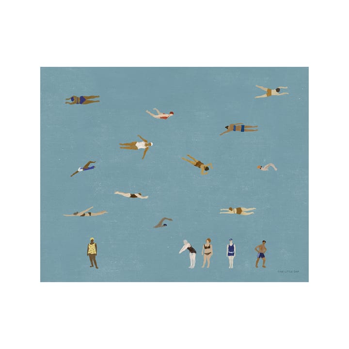 Poster Swimmers - Blue, 40x50 cm - Fine Little Day