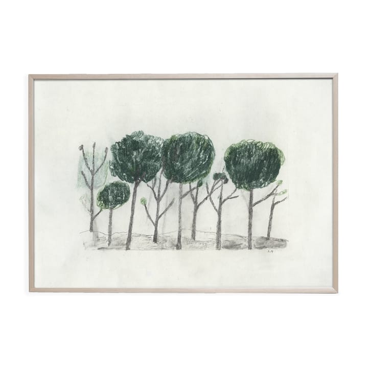 Poster Trees 50x70 cm, Nero-bianco sporco Fine Little Day