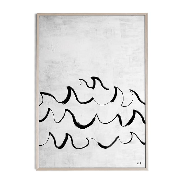 Poster Wave 50x70 cm, Nero-bianco Fine Little Day