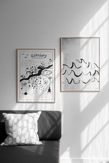 Poster Wave 50x70 cm - Nero-bianco - Fine Little Day