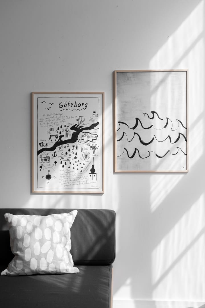 Poster Wave 50x70 cm, Nero-bianco Fine Little Day