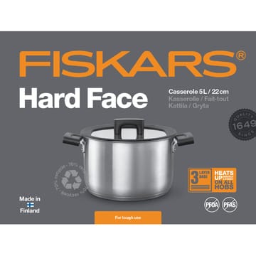 Casseruola in acciaio con coperchio Hard Face  - 5 L - Fiskars