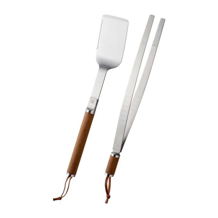 Utensili da barbecue Norden, 2 pezzi, Acciaio inox, betulla Fiskars